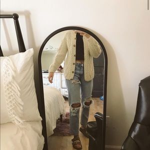 real vintage wool sweater with wooden buttons